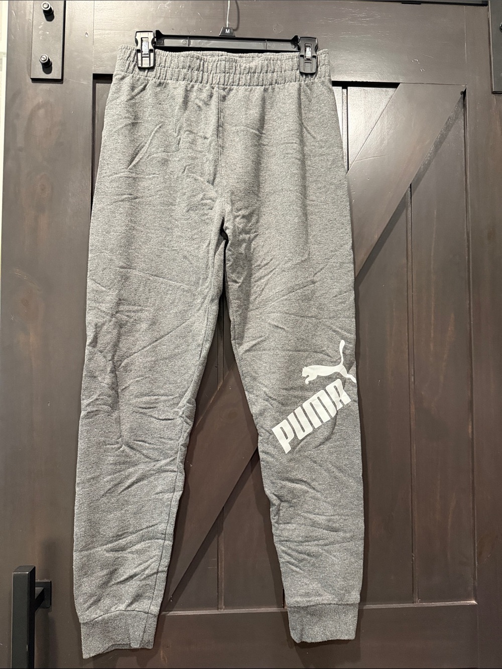 Puma Gray Logo Joggers for Kids